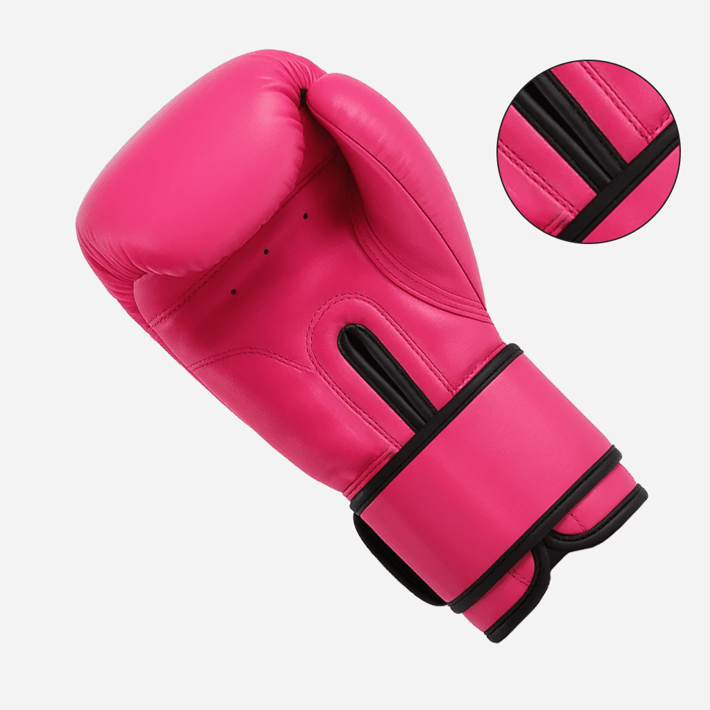 StellMan Pink Boxing Gloves - Premium PU Leather, Multi-Layer Padding, Adjustable Velcro Strap, Shock-Absorbent Foam Core - Comfortable, Durable Boxing Gear for Training, Sparring & Fitness
