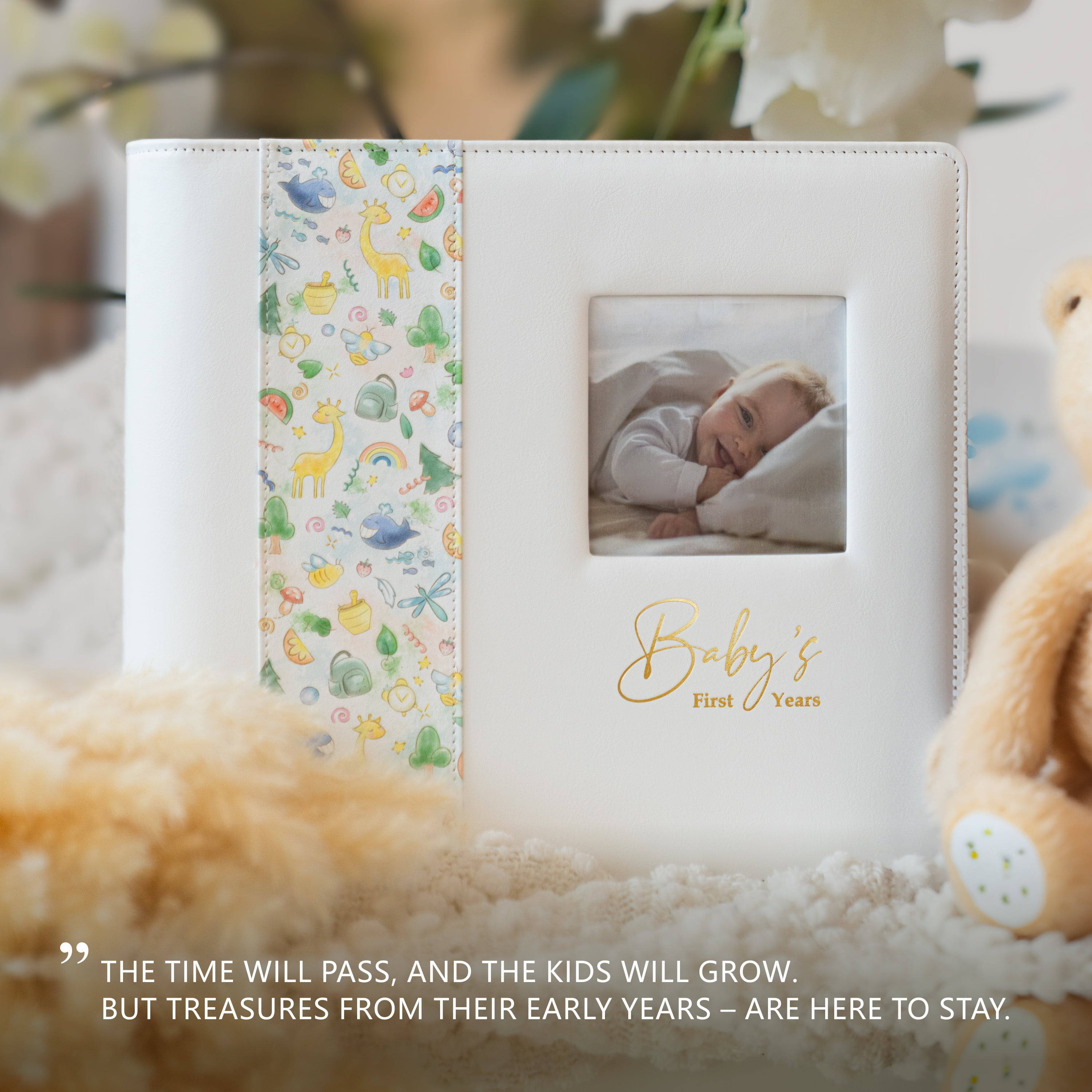 Leather-Bound Baby Memory Book, Baby Shower Gift