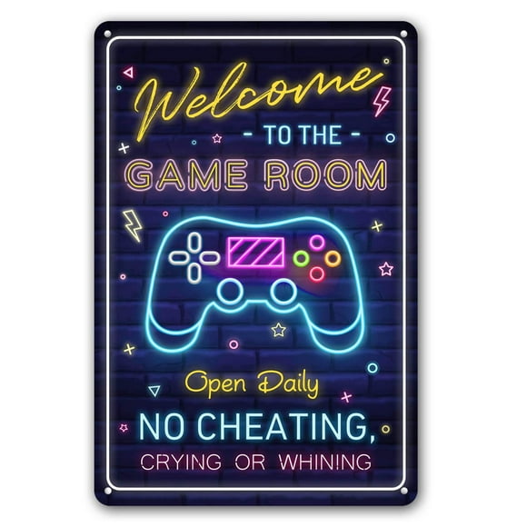 Bestylez Welcome To The Game Room Sign For Gaming Room Wall Decor For Boys 12 x 8 Inch (268)