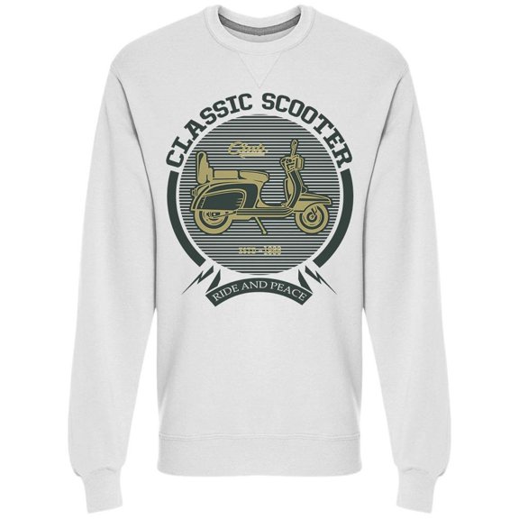 Classic Scooter, Ride And Peace Sweatshirt Men -Image by Shutterstock, Male Small