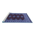 thumbnail image 2 of Ahgly Company Machine Washable Indoor Square Persian Blue Traditional Area Rugs, 6' Square, 2 of 4