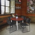 thumbnail image 2 of 36" Round Breakroom Table- Cherry Top- Chrome Base & 4 Zeng Stack Chairs- Black, 2 of 8