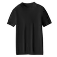 thumbnail image 3 of Lumtrix Women Mock Turtleneck Shirts Short Sleeve Knit Sweater Lightweight Basic Tops Casual Solid Tunic Tees Black XL, 3 of 4