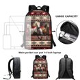 thumbnail image 6 of Uourmeti Horse Print Backpack for Students, 17 Inch Side Mesh Pockets Fine Workmanship School Backpack for Travel Shopping, 6 of 6