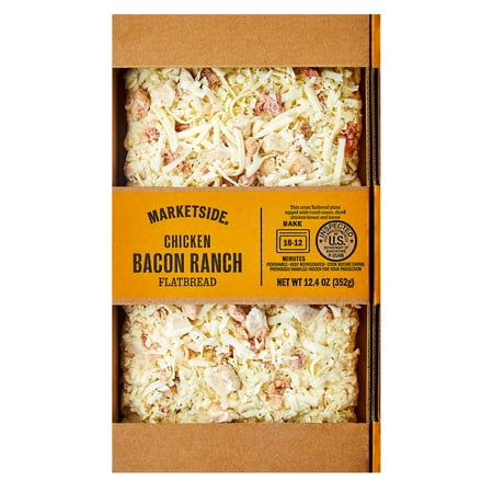 Marketside Chicken Bacon Ranch Flatbread Pizza, Ranch Sauce,12.4 oz (Fresh)