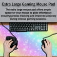 thumbnail image 4 of Large Mouse Pad Pink Gaming Mouse Pads Desk Mat for Women Computer Desk Pads Desk Pad Mat Non-Slip Rubber Base 35.4 X 15.7 for Game Office, Shiny Colorful Rainbow Background, 4 of 7