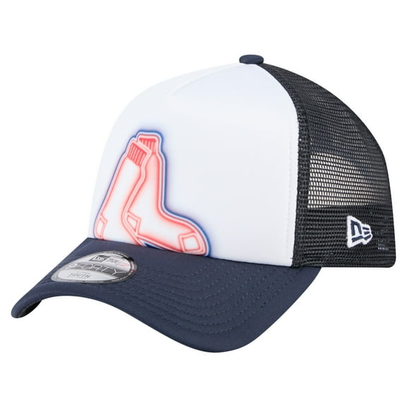 Toddler New Era  White/Navy Boston Red Sox Painted A-Frame 9FORTY Trucker Adjustable Hat