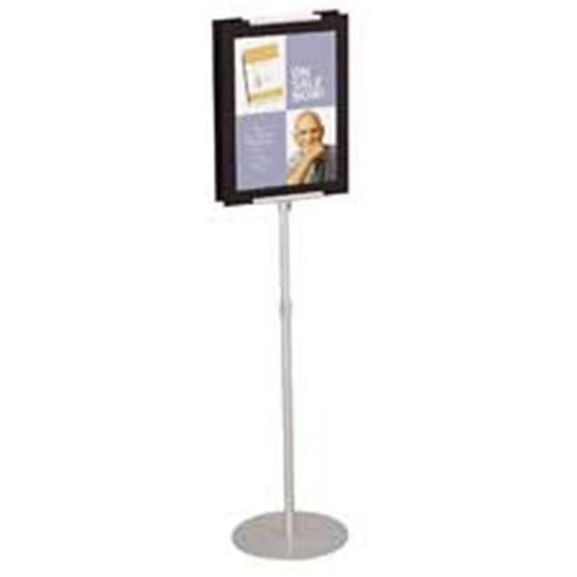 Quartet QRT7923 Stand- Réglable- Tient 2 Signes- 15in.x15in.x44-73in.- Argent