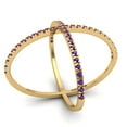 thumbnail image 2 of Statement Engagement Ring for Women - 0.245ct Natural Amethyst in 18K Yellow Gold Promise Ring, 2 of 6