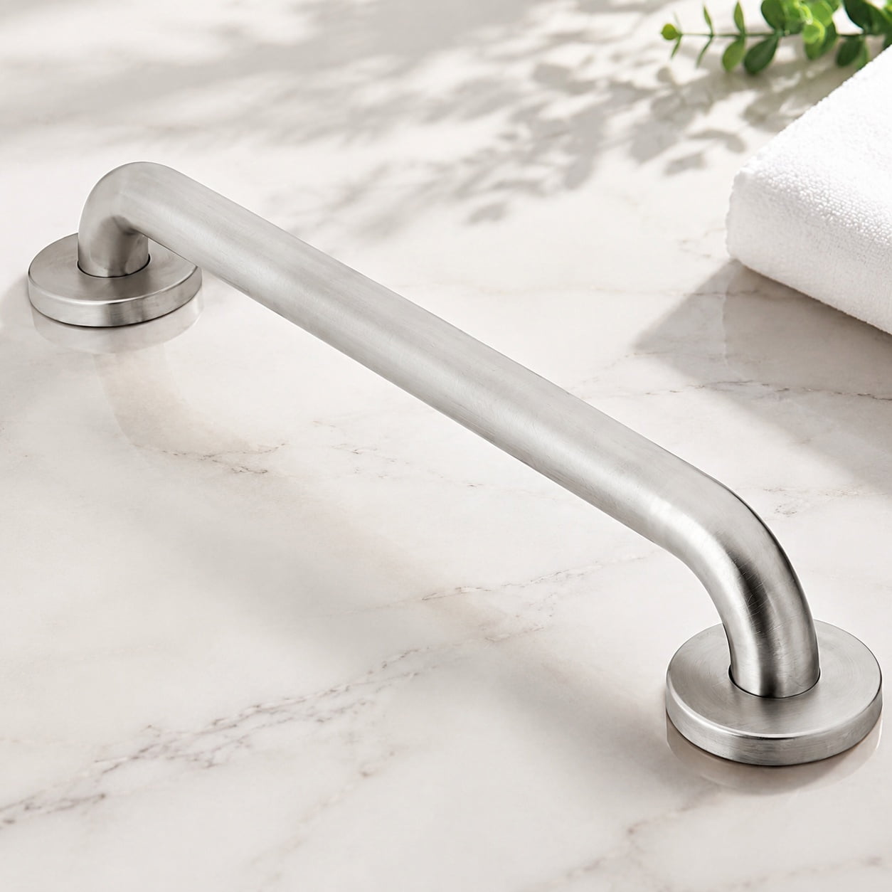 Home Care Bathroom Safety 18 Inch Stainless Steel Handicap Grab Bar for Bathtub and Shower, Slip Resistant, Elderly Support with Concealed Screws