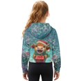 thumbnail image 2 of Xoenoiee Christmas Highland Cattle Gift Print Sweatshirts for Teen Girls Half Zip Long Sleeve Cropped Hoodies Xmas Trendy Preppy Clothes with Kangaroo Pocket for Girls, 5-6 Years, 2 of 7