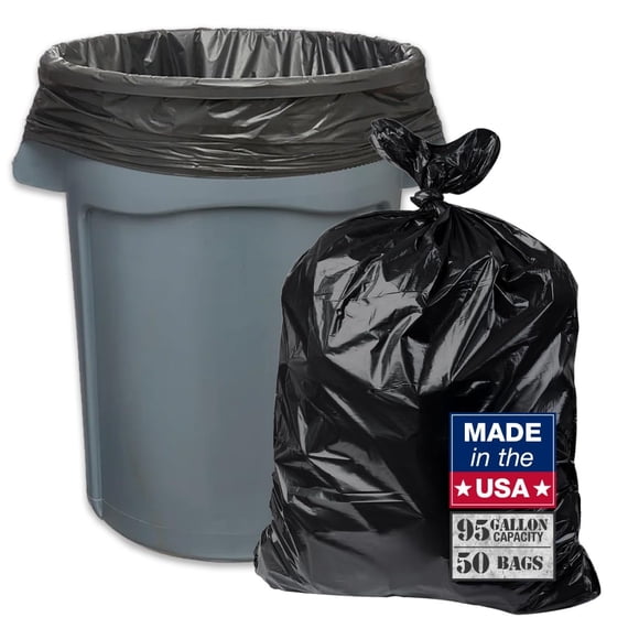 Revestimientos para cubos de basura MaxiMite, de 95 a 96 galones, extra grandes, negros