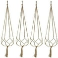 thumbnail image 3 of 6Pcs Macrame Plant Hanger Vintage Rope Basket Indoor Outdoor Hanging Plant Holders, 3 of 8