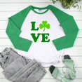 thumbnail image 4 of Spring Tops for Women Raglan Long Sleeved Top New Raglan Saint Dwarf Print Spliced T Shirts for Women Green XXXL, 4 of 4