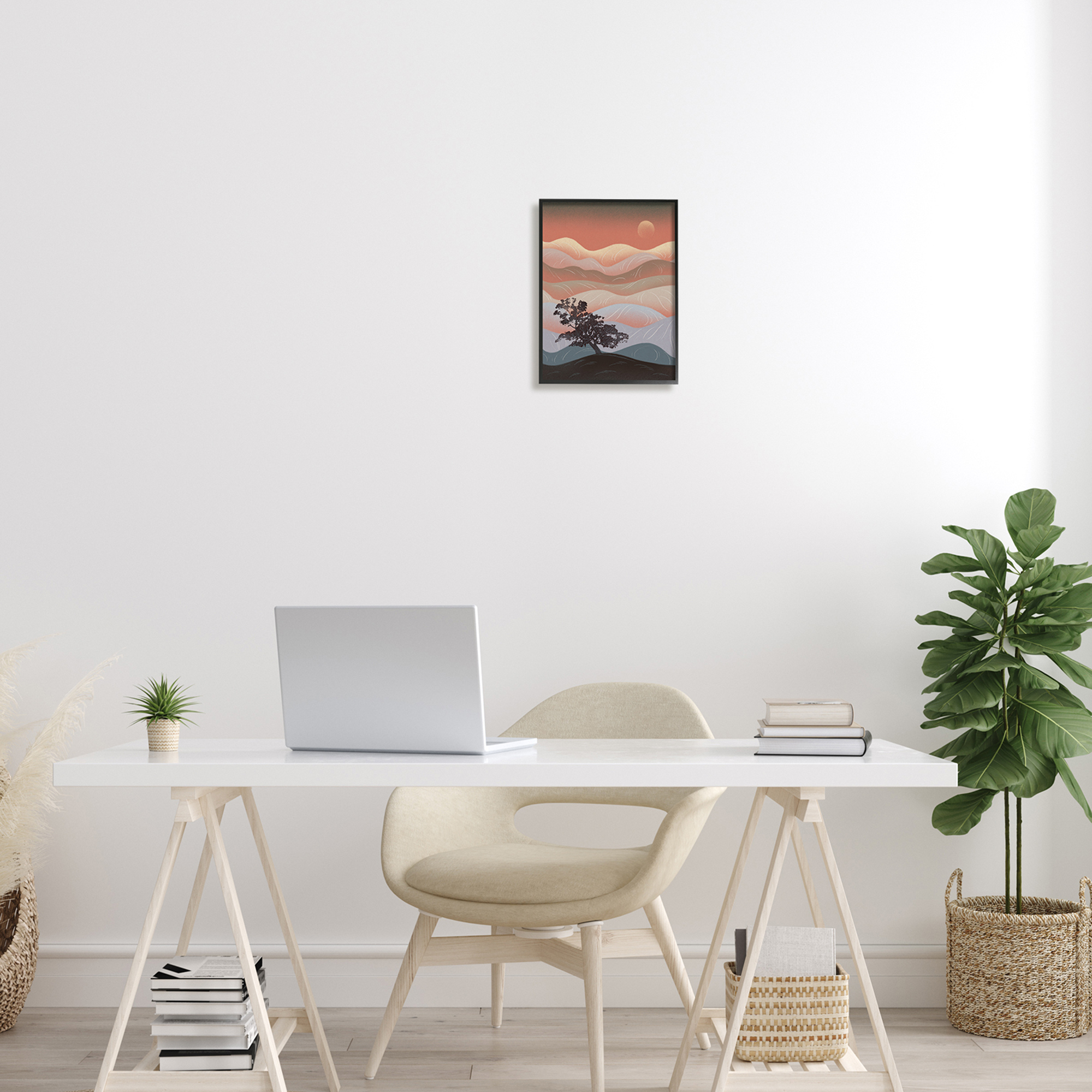 Stupell Industries Savanna Tree Sprout Breezy Desert Dunes at Dawn,11 x 14, Design by Ziwei Li