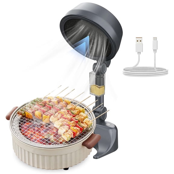 Portable Desktop Range Hood,Portable Range Hood Exhaust Fan,Portable Exhaust Fan Filtering Fumes with Low Noise,1 * desktop range hood 1 * charging cable,Dark Gray