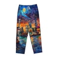 thumbnail image 4 of Daiia Neon Shanghai Cityscape Night Women's Sleep Pant with Pockets and Drawstring,Pajama Pants-Medium, 4 of 9