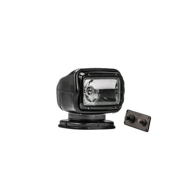 8" Black Halogen Functional Golight Radioray GT Series Permanent Mount with Hard Wired Dash Mount Remote