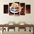 thumbnail image 3 of Juego de Cuadros Decorativos, Café Espresso con Canela y Anís, 5 Piezas, Ideal para Cocinas y Cafeterías, 150x80cm, 3 of 5
