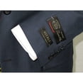 thumbnail image 2 of Mens Vitali Three Piece Suit Vested Sheen Sharkskin Business M3090 Navy blue, 2 of 11