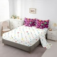 thumbnail image 5 of Homewish Boys Girls Groovy Flower Bedding Comforter Set 7 Pieces,Geometric Plaid Full Bedding Set Lightweight,Vintage Aesthetic Fitted Sheet Flat Sheet,Breathable Home Decor,Reversible, 5 of 8