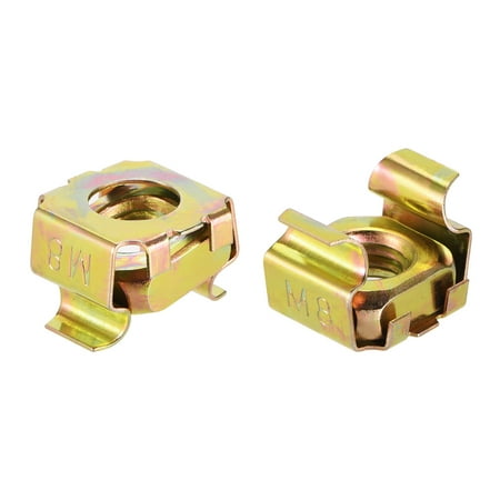 

Uxcell M8 Cage Nuts for Server Rack Cabinet Carbon Steel Yellow Zinc Plated 5 Pcs