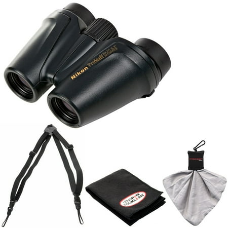 Nikon Prostaff 8x25 Waterproof/Fogproof Binoculars with Case + Easy Carry Harness + Cleaning Cloth Kit