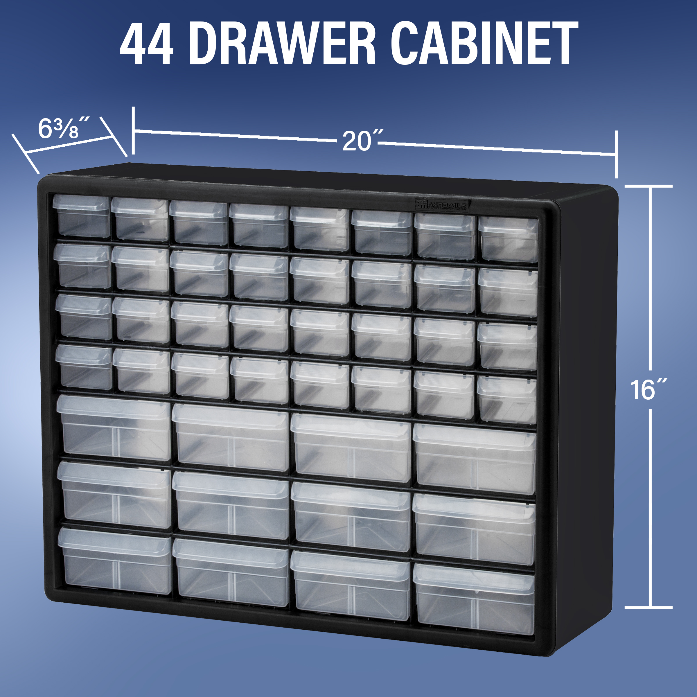 Akro-Mils 44 Drawer Plastic Cabinet Storage Organizer with Drawers for Hardware, Small Parts, Craft Supplies, Black - image 11 of 14