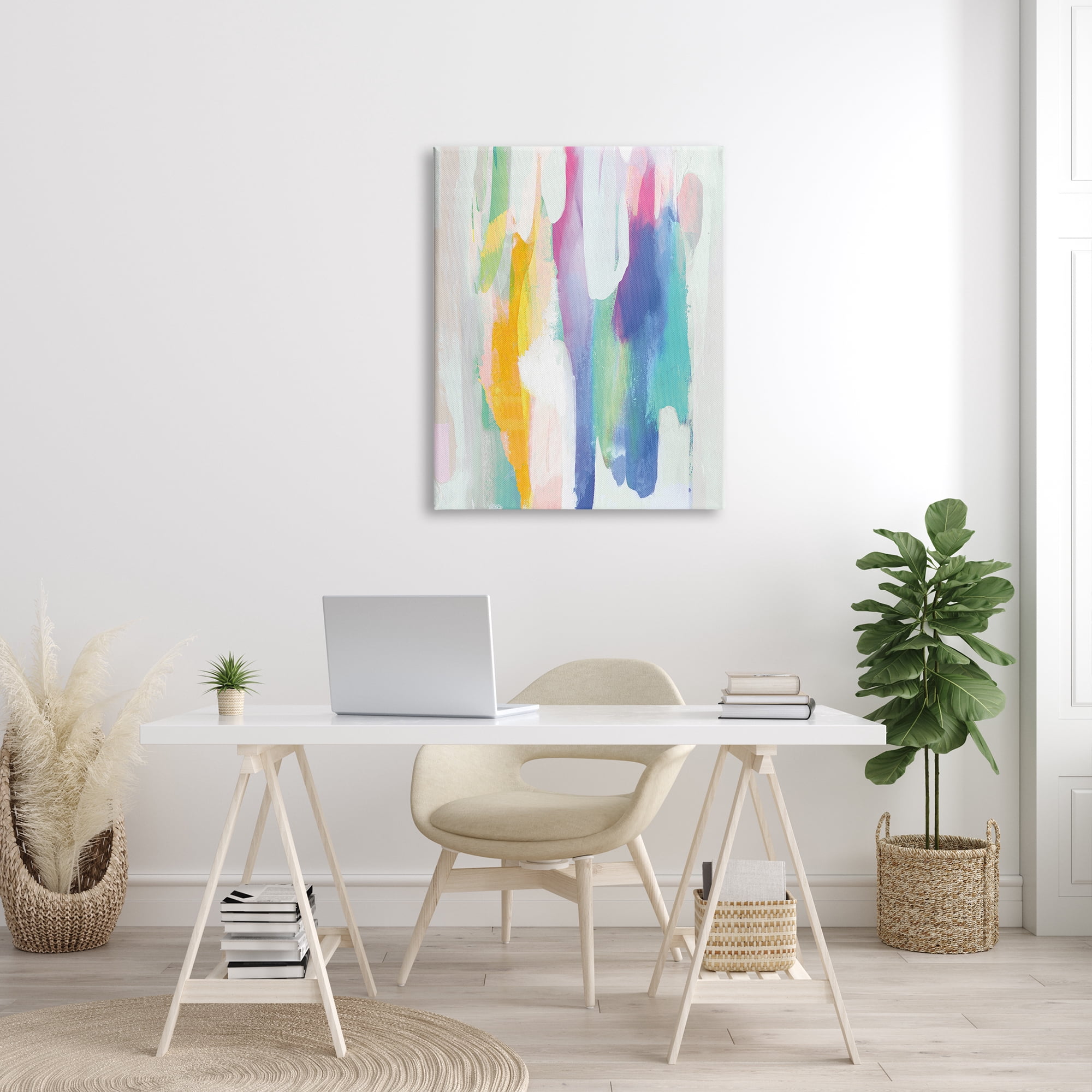 Stupell Industries Alluring Rainbow Tones Abstract Layered Shapes, 30 x 40, Designed by Jackie Hanson