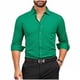 thumbnail image 2 of Blusa y camisa de manga larga con cuello vuelto para hombre, color liso, informal, a la moda, con botones, manga larga, elástica, de poliéster, 2 of 6