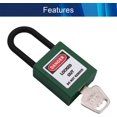 thumbnail image 3 of Wekity 1PCS Lockout Tagout Locks Safety Padlock Loto Locks Keyed Alike PA Lock Out Tag Out Steel Shackle Small Luggage Padlocks Green 1PCS-0621, 3 of 5