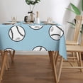 thumbnail image 3 of DouZhe Rectangular Tablecloth, Cartoon Baseball Sports Table Cloth for Kitchen Dinning Tabletop, 72" x 54" Waterproof Polyester Table Cover, 3 of 8