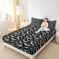 thumbnail image 3 of Homewish Halloween Bat Print Queen Sheets for Kids Boys girls, Gothic Spooky Animal Queen Sheet Sets, 4pcs, 1 Flat Sheet, 1 Fitted Sheet and 2 Pillowcases, 3 of 5