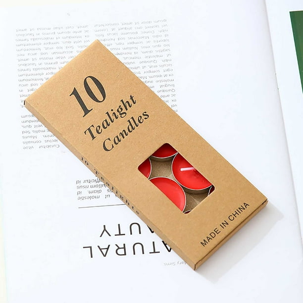 Velas de vela de té esmaltadas - cera de parafina en paquetes de 10, tiempo de combustión de 4 horas, café perfumado para bodas, regalos y decoración del hogar