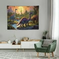 thumbnail image 2 of GOSMITH Dinosaur Tapestry Wall Hanging for Kids Room Decor, Jurassic Wild Ancient Predator Animal Velociraptor Triceratops Jungle Wall Decor for Dinosaur Party Bedroom Dorm, 2 of 7