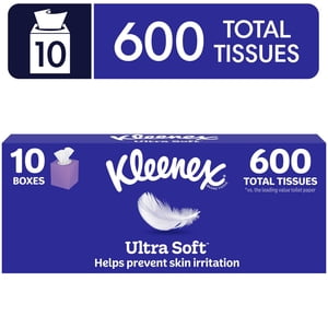 Kleenex Ultra Soft 3-Ply Facial Tissues, 10 Pack, 600 Tissues