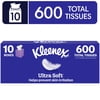 Kleenex Ultra Soft Facial Tissues, 10 Cube Boxes, 60 Tissues per Box, 3-Ply