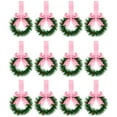 thumbnail image 3 of WMGHA Mini Christmas Wreath for Cabinets Kitchen, 5 Inch Hanging Small Christmas Wreaths with Red Bows Cedar Branchs Red Berry Clusters for Kitchen Cabinet Fireplace Window Front Door Wall Decor, 3 of 9