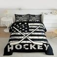 thumbnail image 3 of Manfei Bice Hockey Game Bedding Comforter Set,Ball Sport Twin Comforter Sets,Vintage American Flag Bedding Set For Girls Kids,Super Cozy Room Decor Reversible,2pcs, 3 of 9