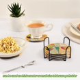 thumbnail image 5 of Yayeee 6 PCS Drink Coasters with Holder Set Woven Absorbent Round Tabletop Hot Pad, Modern Glass, 5 of 7