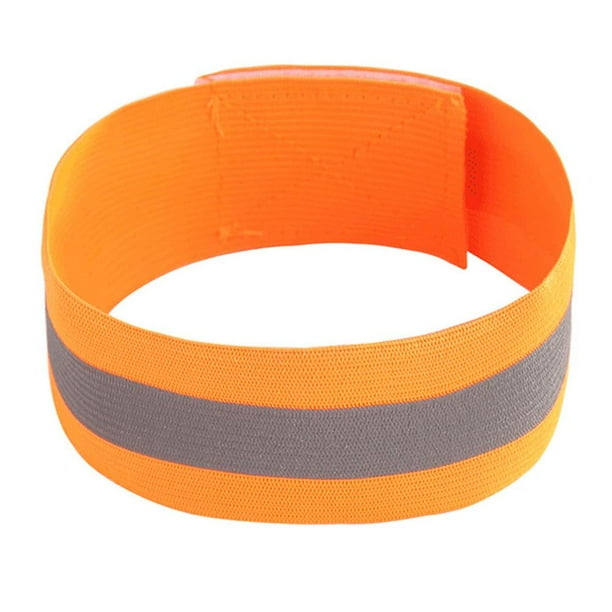 Cinturón de seguridad reflectante nocturno Correa para el brazo al aire libre Banda para el brazo luminosa naranja