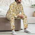 thumbnail image 6 of KLL Honey Honeycomb Sleepwear Mens Flannel Pajamas,Long Cotton Pj Set, 6 of 7