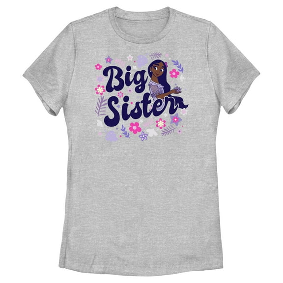 Women's Encanto Isabela Big Sister with Flower  Graphic Tee Athletic Heather X Large