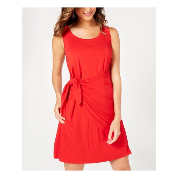 STYLE & COMPANY Womens Red Sleeveless Above The Knee Sheath Dress Size: M