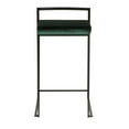 thumbnail image 6 of Fuji Contemporary Stackable Counter Stool In Black With Green Velvet Cushion - Set Of 2, 6 of 7