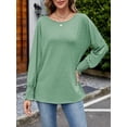 thumbnail image 5 of Long Sleeve Tops for Women 2024 Fashion T Shirts for Women Crewneck Casual Loose Shirts Basic Tee, 5 of 7