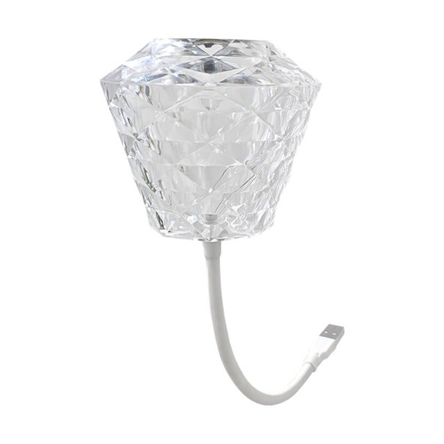 Adorno de lámparas de mesa de acrílico rosa enchufable USB de cristal de luz nocturna (16 colores) JShteea El nuevo