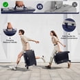 thumbnail image 4 of New York Xpress 20" Zipperless Carry-on Luggage Hardside Suitcase with Double TSA Lock & Aluminum Frame, Blue - AL1377, 4 of 11