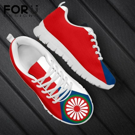

Romani Roma Travellers Flag Pattern Women s Shoes Casual Lace-up Sneakers Shoe for Ladies Fashion Mesh Flat Shoes
