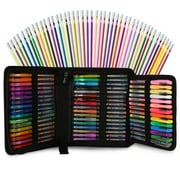 96 Color Artist Gel Pen Set, includes 24 Glitter Gel Pens, 12 Metallic, 6 Pastel, 6 Neon, Plus 48 Matching Color Refills